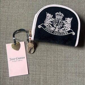 Juicy Couture Black and White Crest Coin Pouch